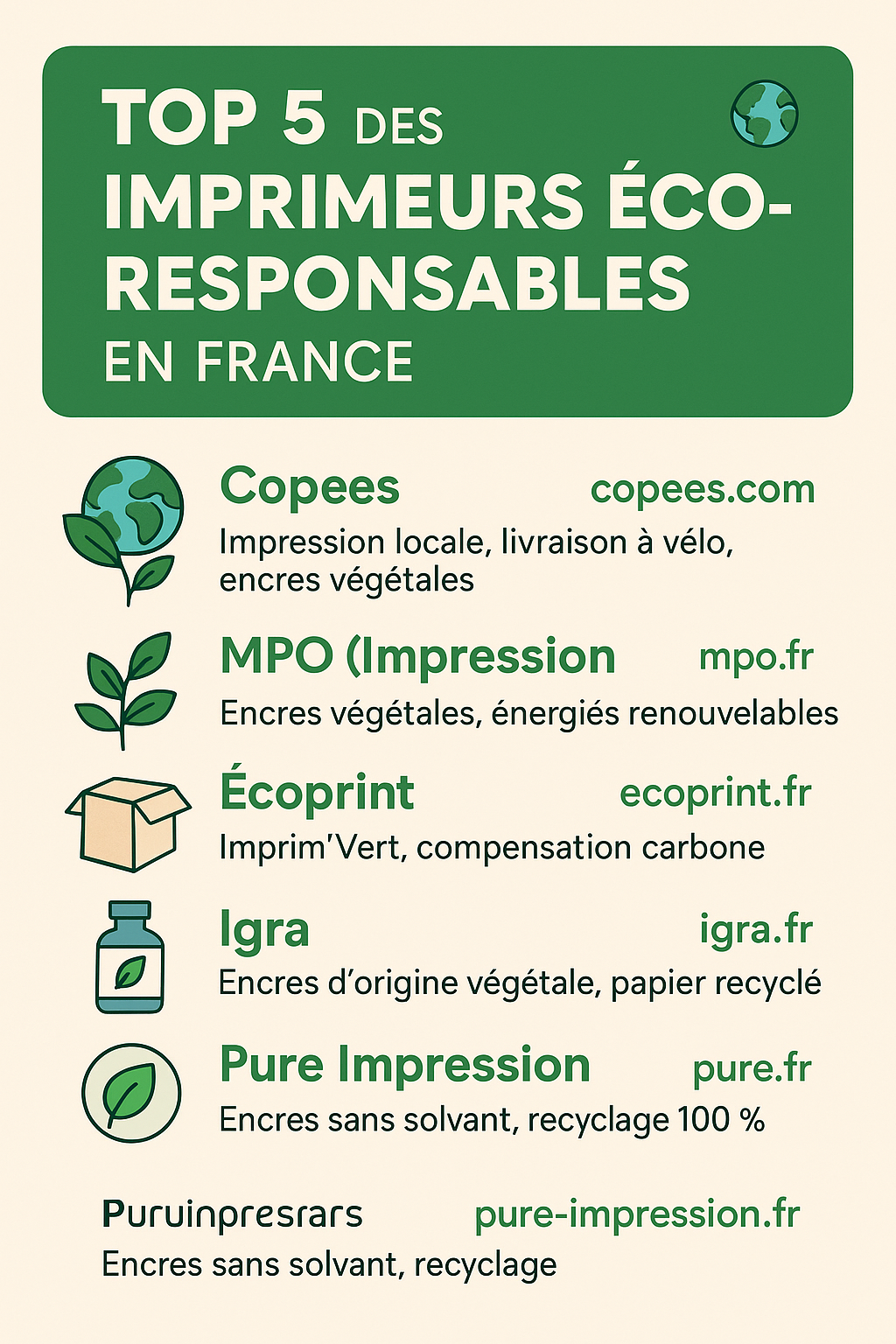 🌱 Top 5 des imprimeurs éco-responsables en France