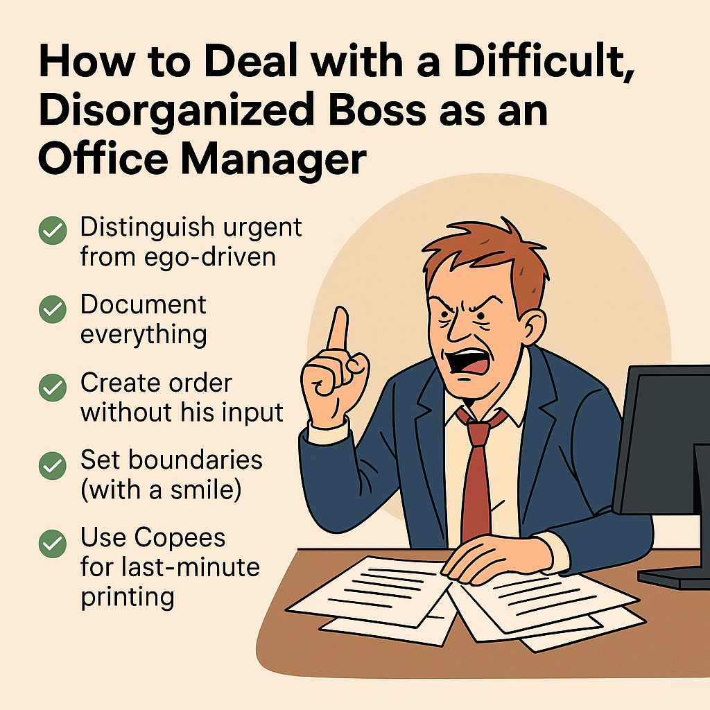 Comment gérer un patron qui est un gros con bordélique quand tu es office manager ? 💣💼