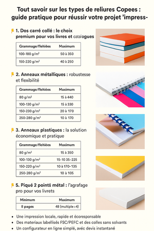 Tout savoir sur les types de reliures Copees : le guide complet et illustré
