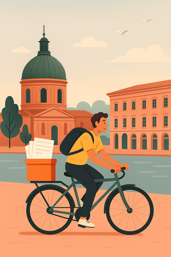 🌸 Impression express à Toulouse : vos documents livrés en 30 minutes avec Copees 🚴