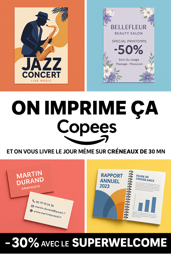 Besoin d’impressions urgentes à Paris ? Copees vous livre en 30 minutes
