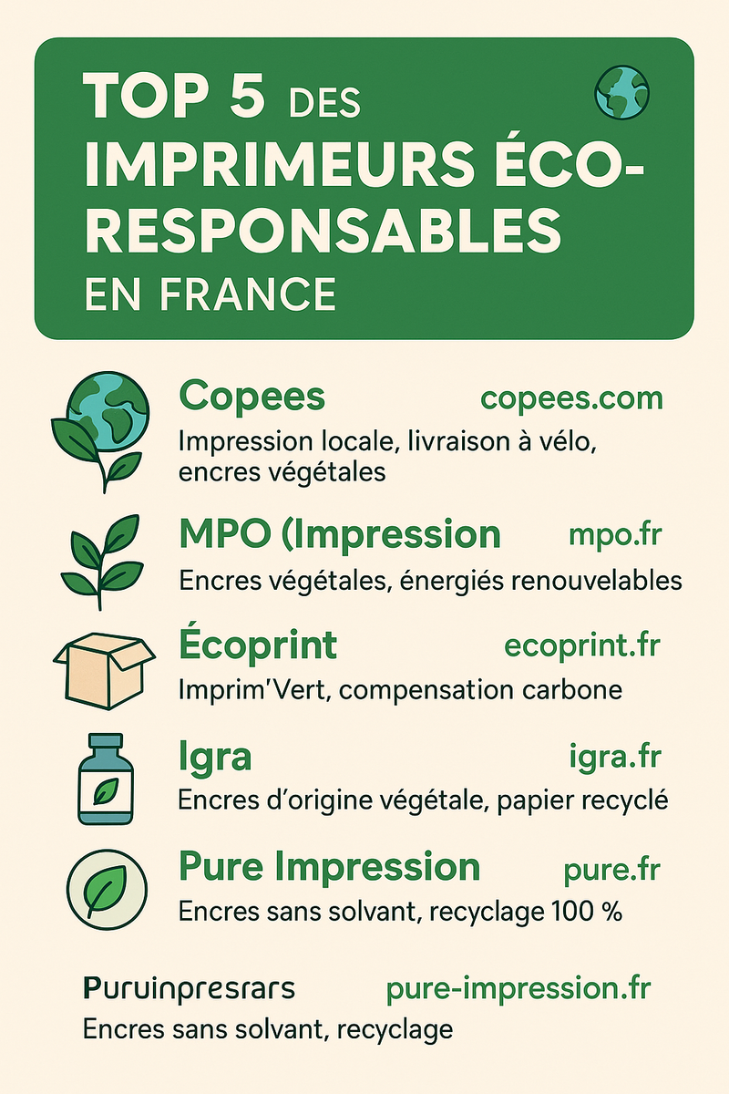 🌱 Top 5 des imprimeurs éco-responsables en France