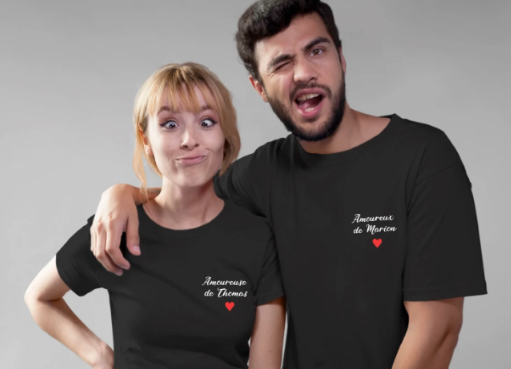 Vos tee-shirts personnalisés livrés en 30 min, spécial Saint-Valentin  ❤️